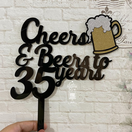 Personalised Cheers and Beers Cake Topper