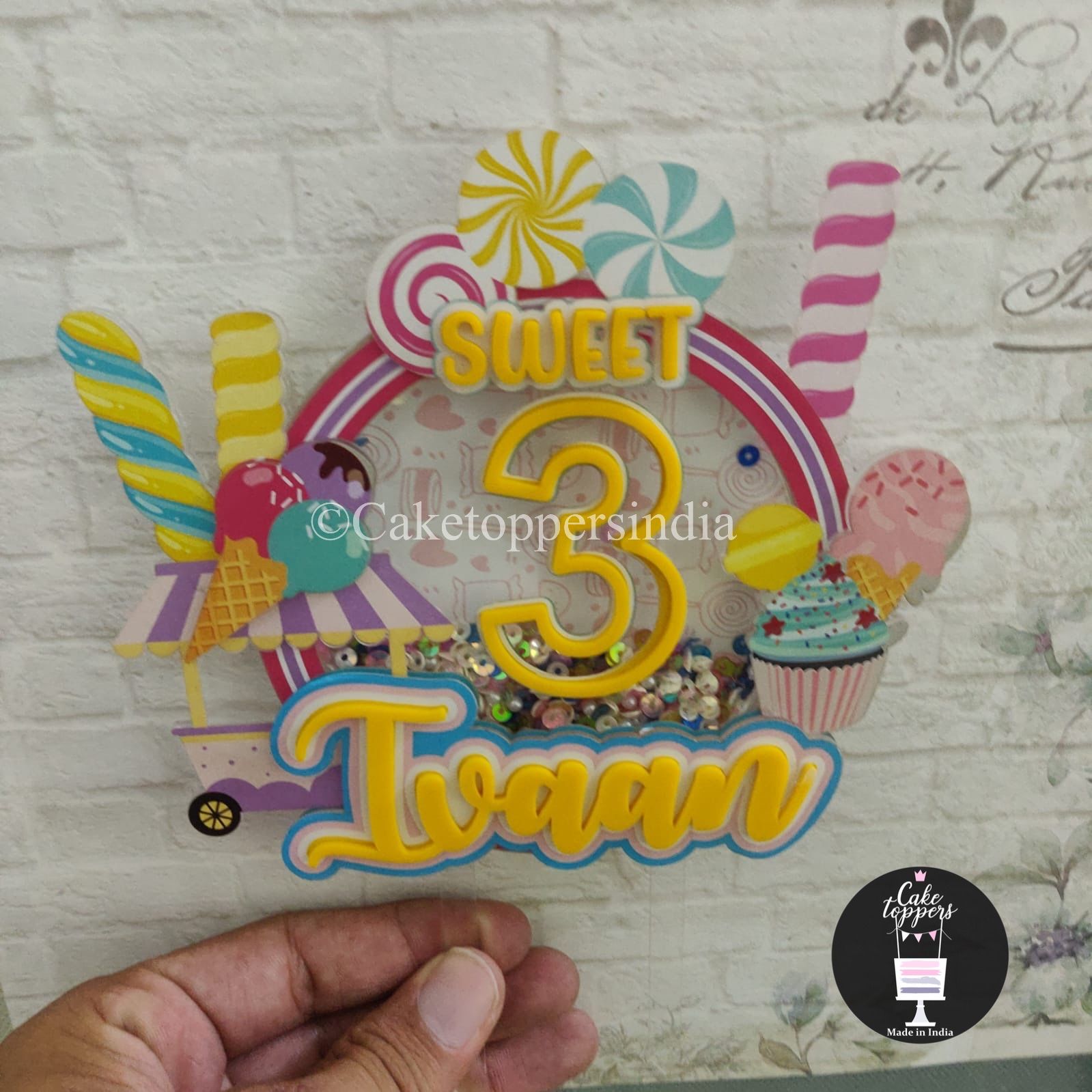 Personalized / Customized Number Candyland, Candy Theme Cake Topper