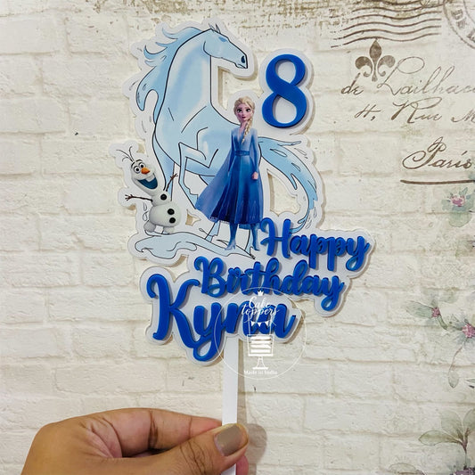 Personalized / Customized Elsa / Frozen Theme Cake Topper with Name