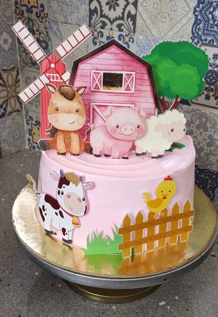 Farm Theme Cake Toppers Set for Farmhouse Party Cake Decor - Charming Barnyard Cake Decoration