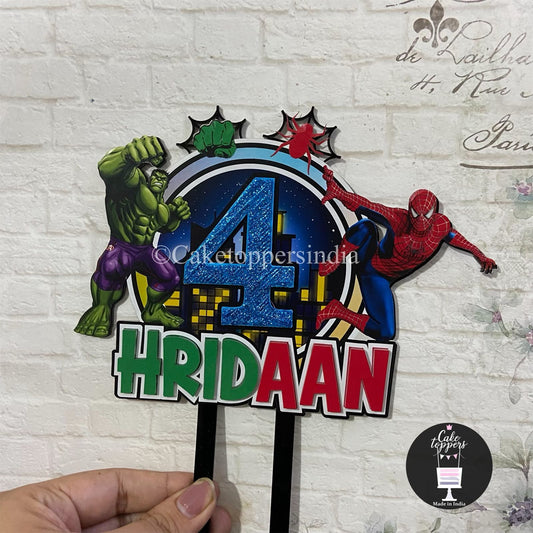 Personalized / Customized Superheroes | Avenger | Hulk Spiderman Cake Topper with Name