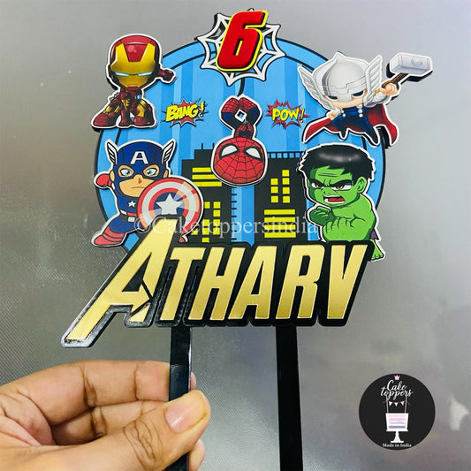 Customized Avengers Cake Topper with Name