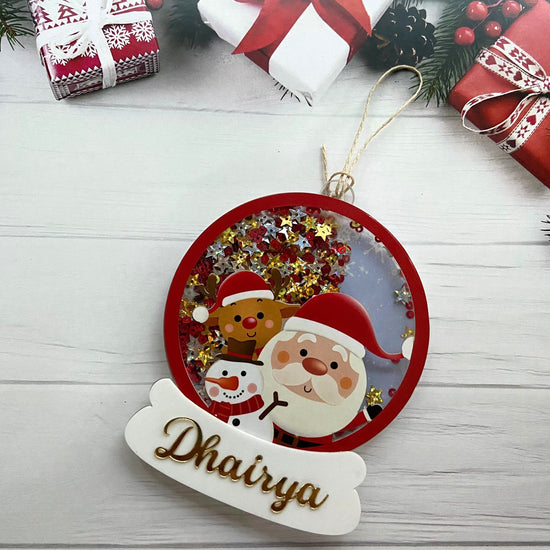 Personalized Christmas Ornament Bauble Acrylic Snow Globe