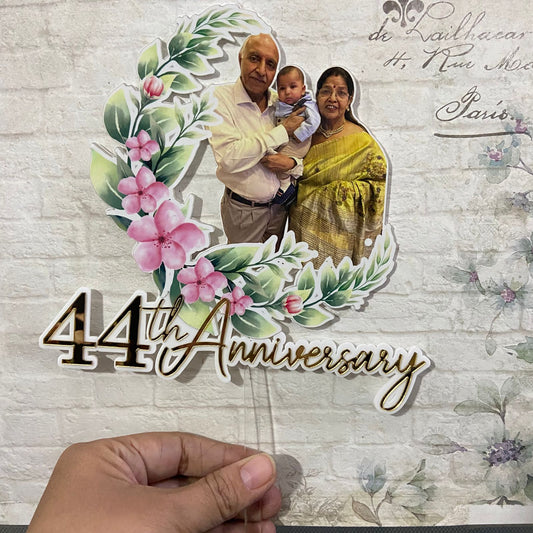 Personalized / Customized Anniversary Photo Cake Topper PANNCT016