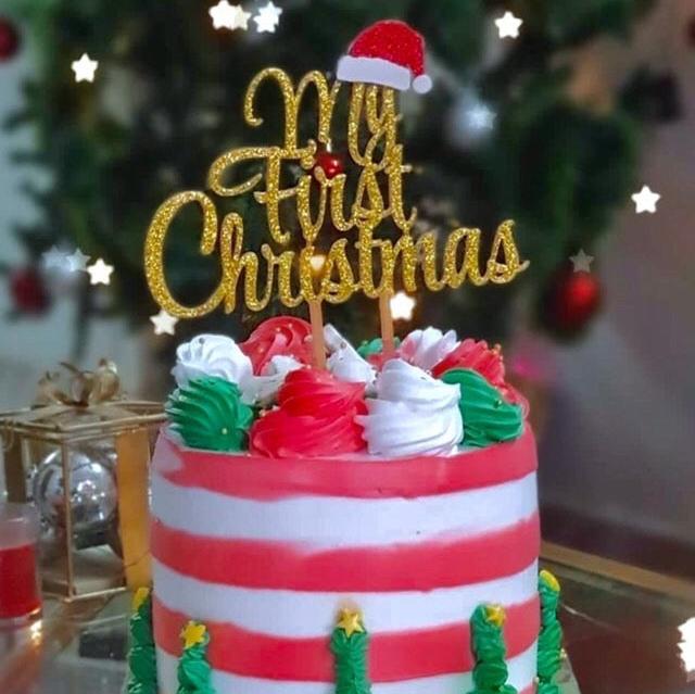 My First Christmas Cake Topper