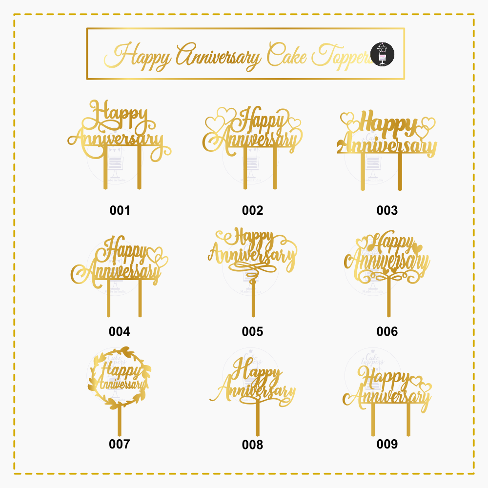 Happy Anniversary Cake Toppers Bulk Deals Medium Size