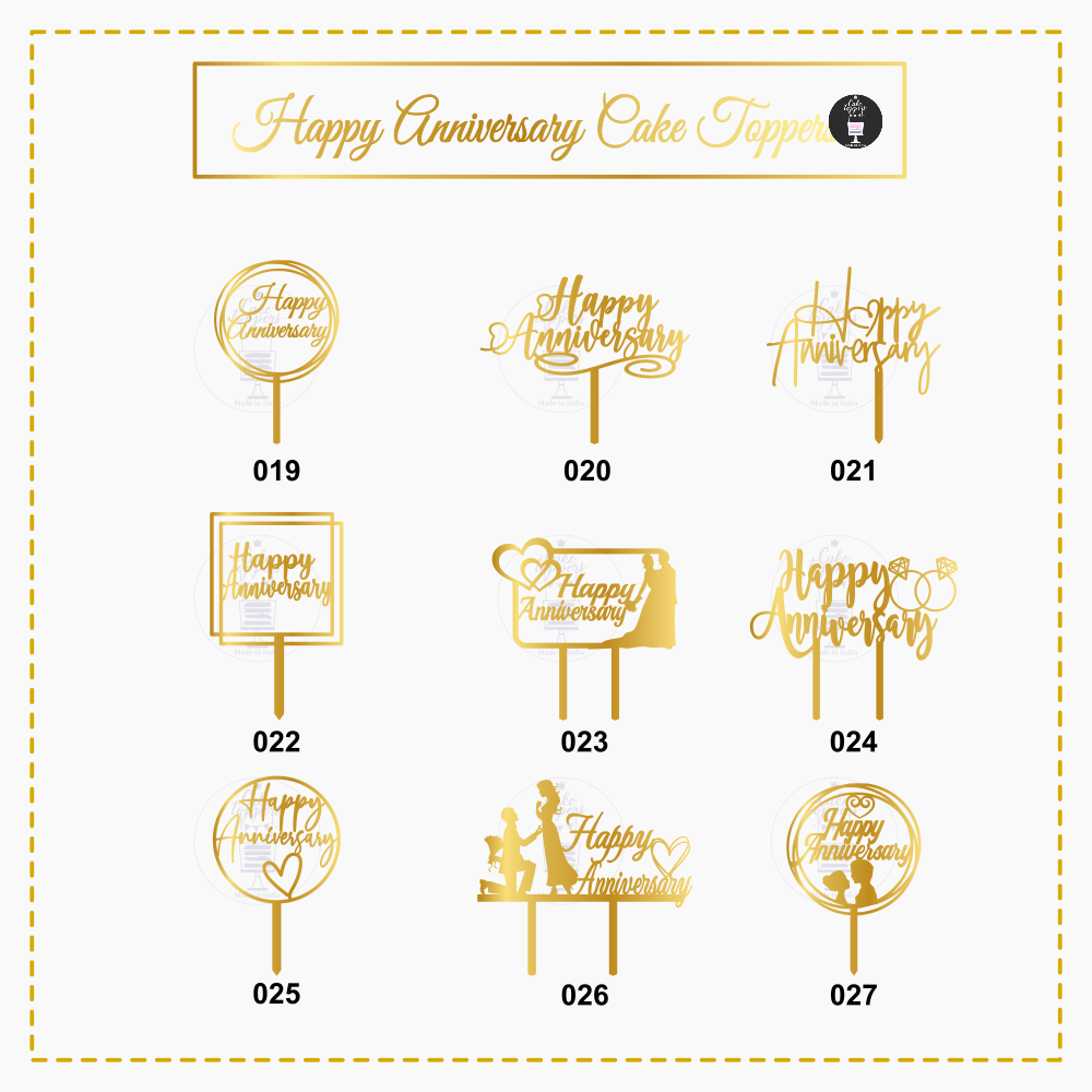 Happy Anniversary Cake Toppers Bulk Deals Medium Size