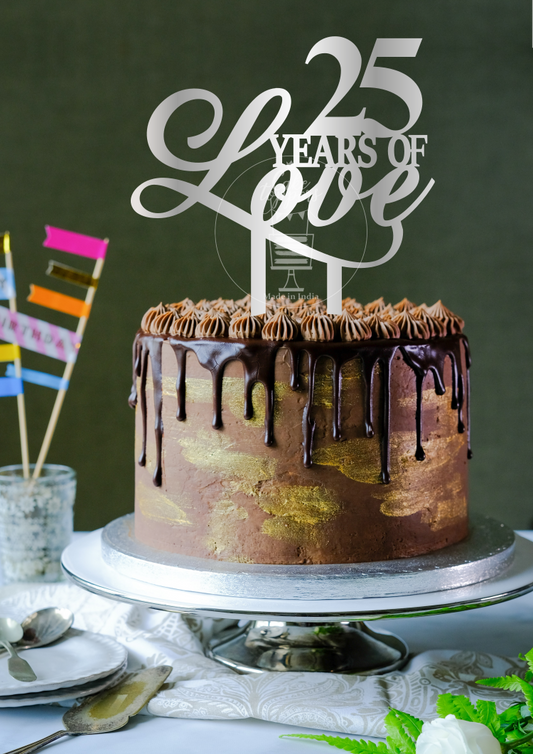 25 Years in Love Cake Topper 