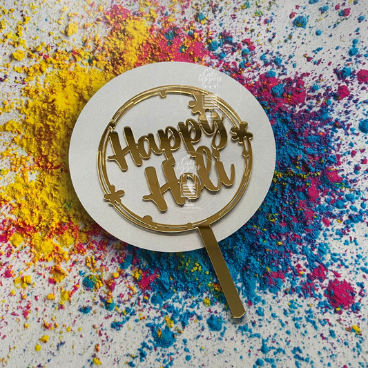 Happy Holi Cake Topper - Pack of 5