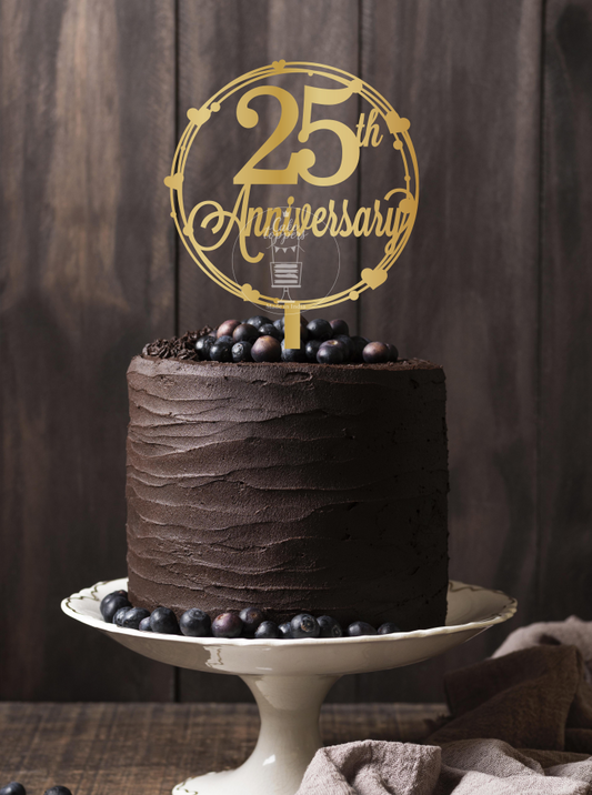 25th Anniversary Cake Topper