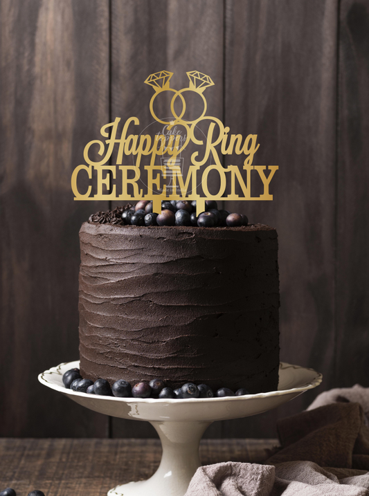 Happy Ring Ceremony Cake Topper