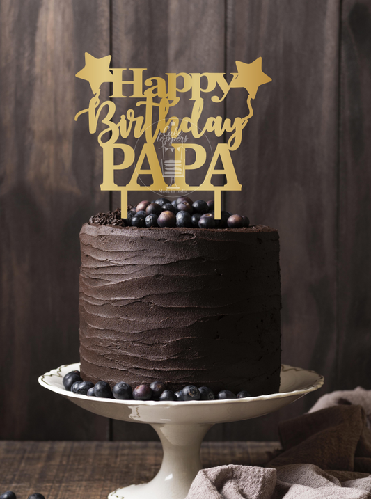 Happy Birthday Papa Cake Topper 