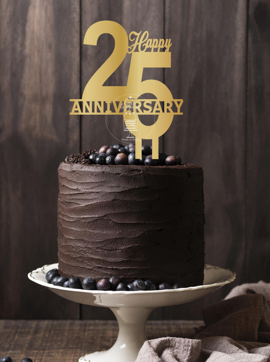 Happy 25th Anniversary Cake Topper -25CT0025