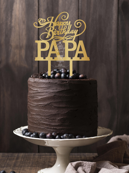 Happy Birthday Papa Cake Topper 