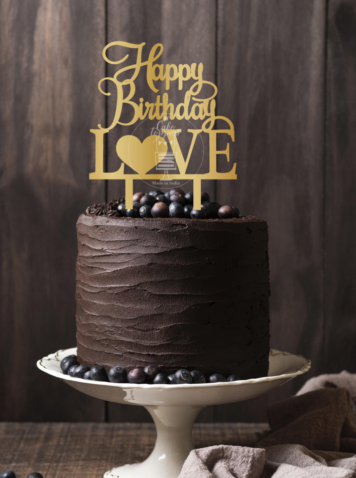 Happy Birthday Love Cake Topper 