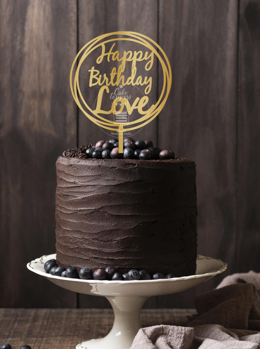 Happy Birthday Love Cake Topper 