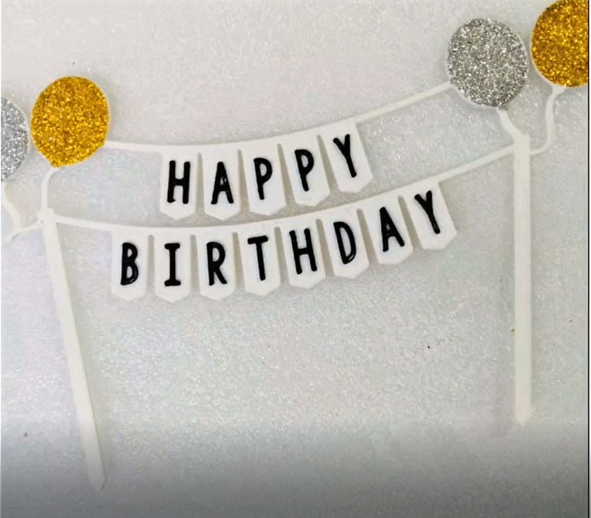 Bunting Happy Birthday Cake Topper