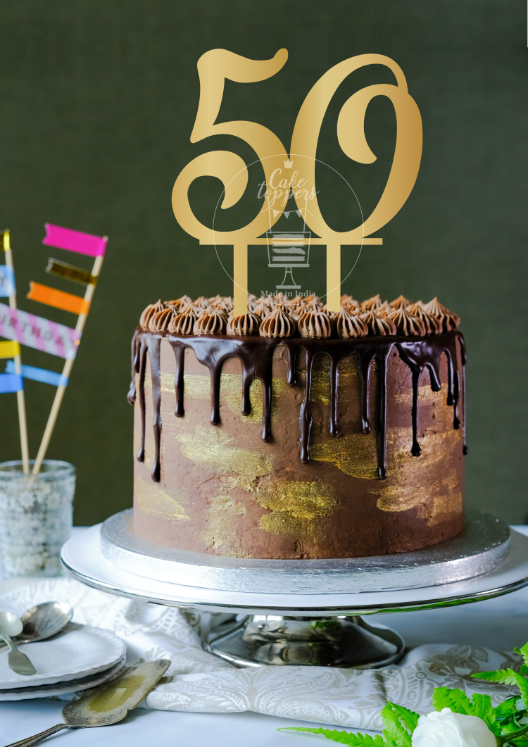 Gold Number 50 Cake Topper (1)