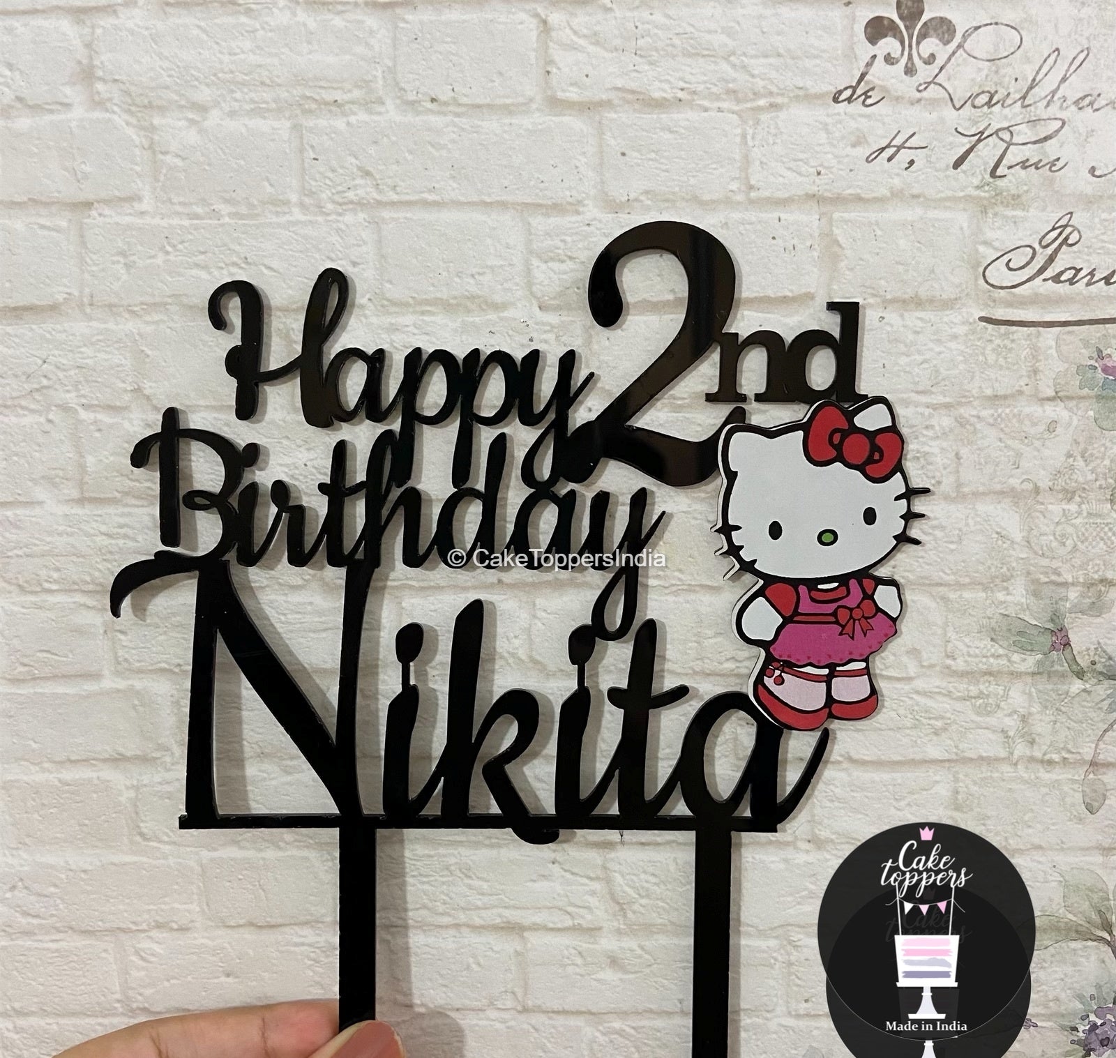 Personalized / Customized Hello Kitty Cake Topper with Name