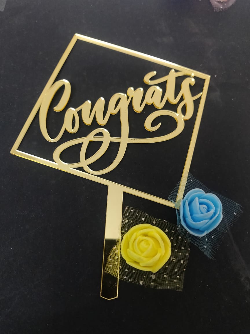 Holographic CONGRATS Cake Topper – My Mind's Eye Paper Goods