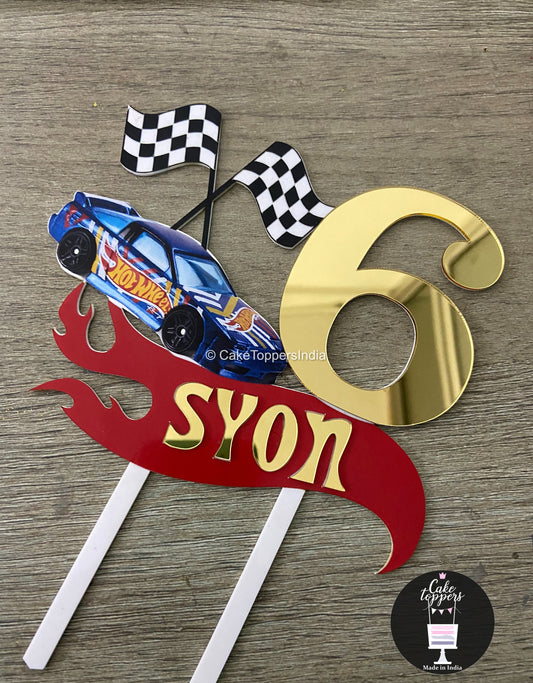 Personalized / Customized Racing Car Cake Topper with Name