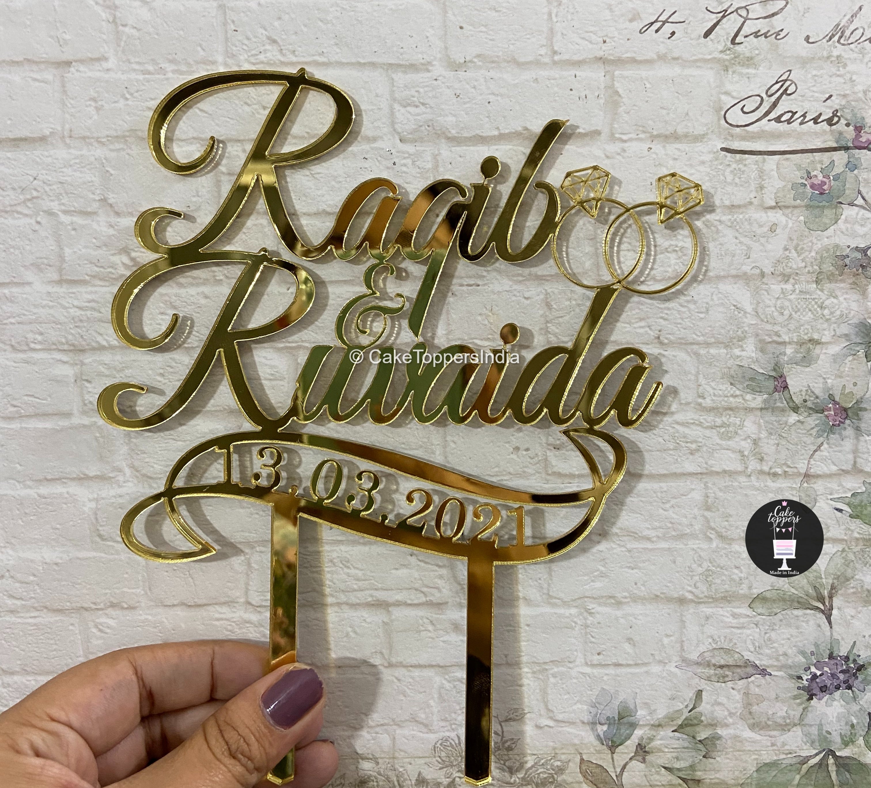 Personalised / Customised Engagement We Said Yes Cake topper with Date – Cake  Toppers India