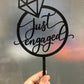 Just Engaged Cake Topper