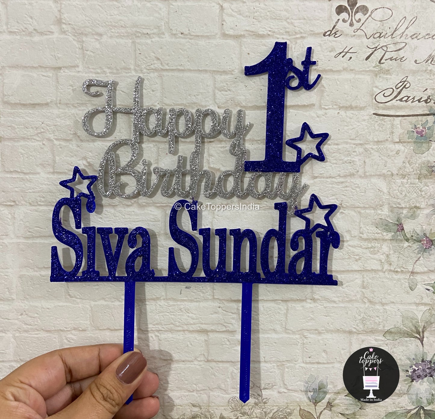 Personalized / Customized Birthday Cake Topper for Kids with Name PKCT013