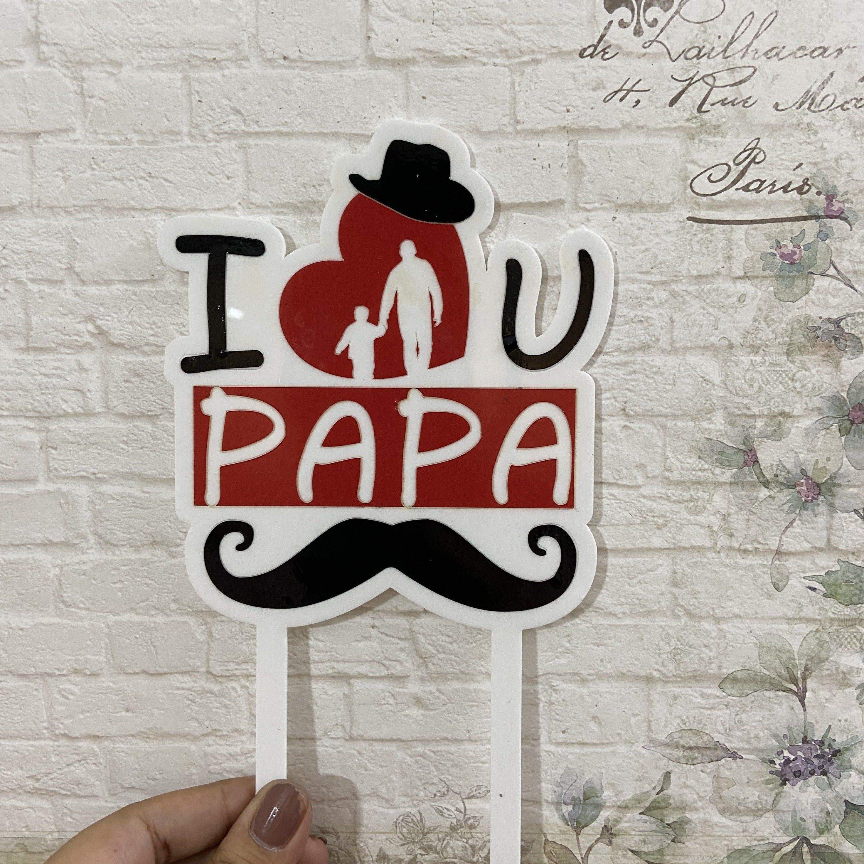 Cartoon Father's Day Birthday Cake Topper Gold I Love You Papa Birthday  Party Cake Toppers Acrylic Dessert Decoration Party Gift - Cake Decorating  Supplies - AliExpress