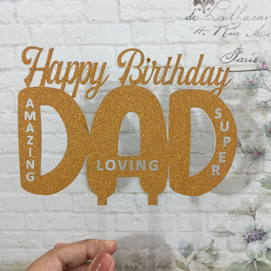 Happy Birthday Dad Cake Topper 