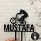 Personalized / Customized Cycling Theme Cake Topper with Name