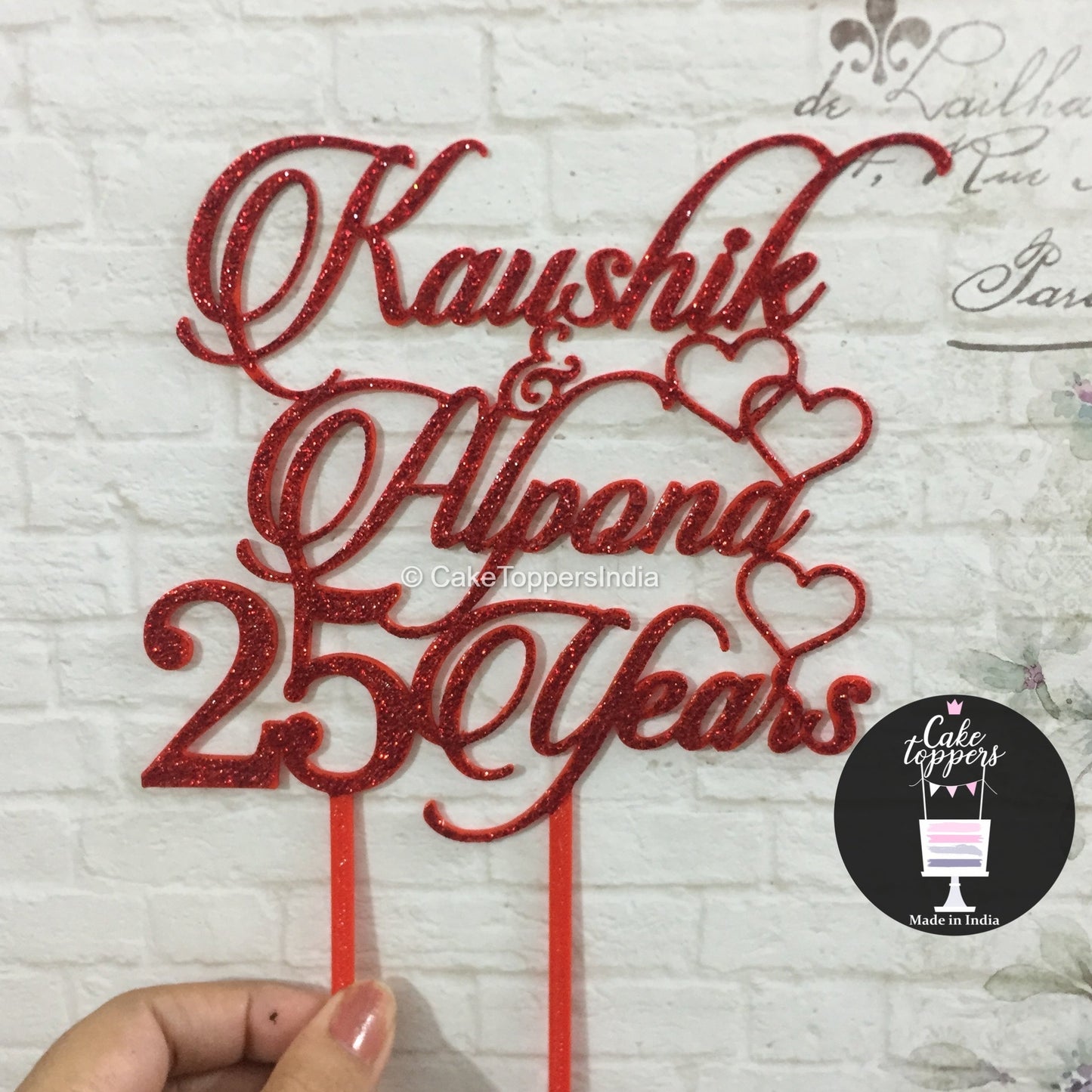 Personalized / Customized Anniversary Cake Topper