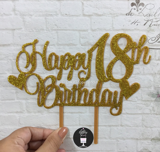 Personalized / Customized Happy Birthday Cake Topper with Age PHBDCT008