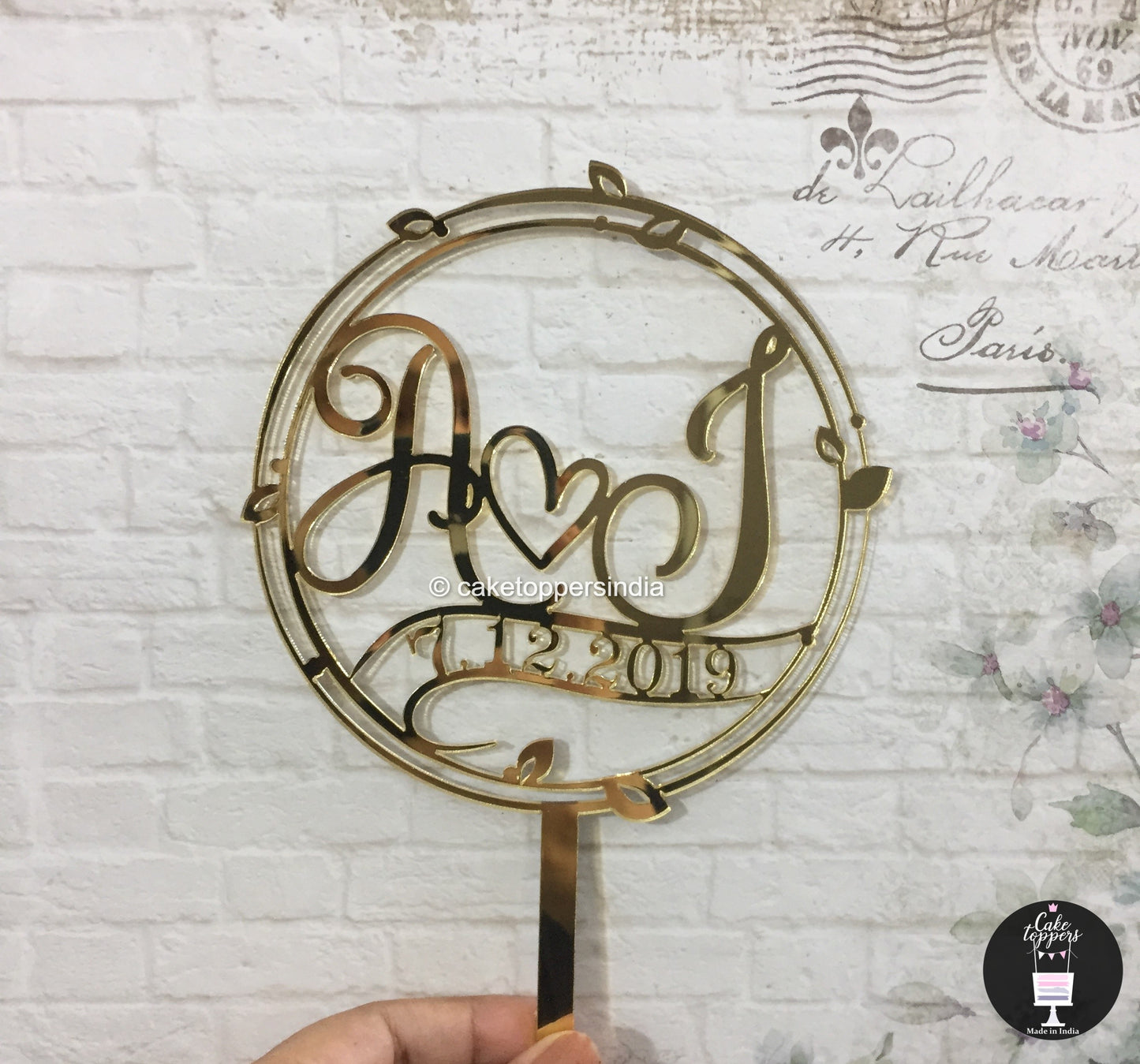 Personalized / Customized Cake Topper with Initials