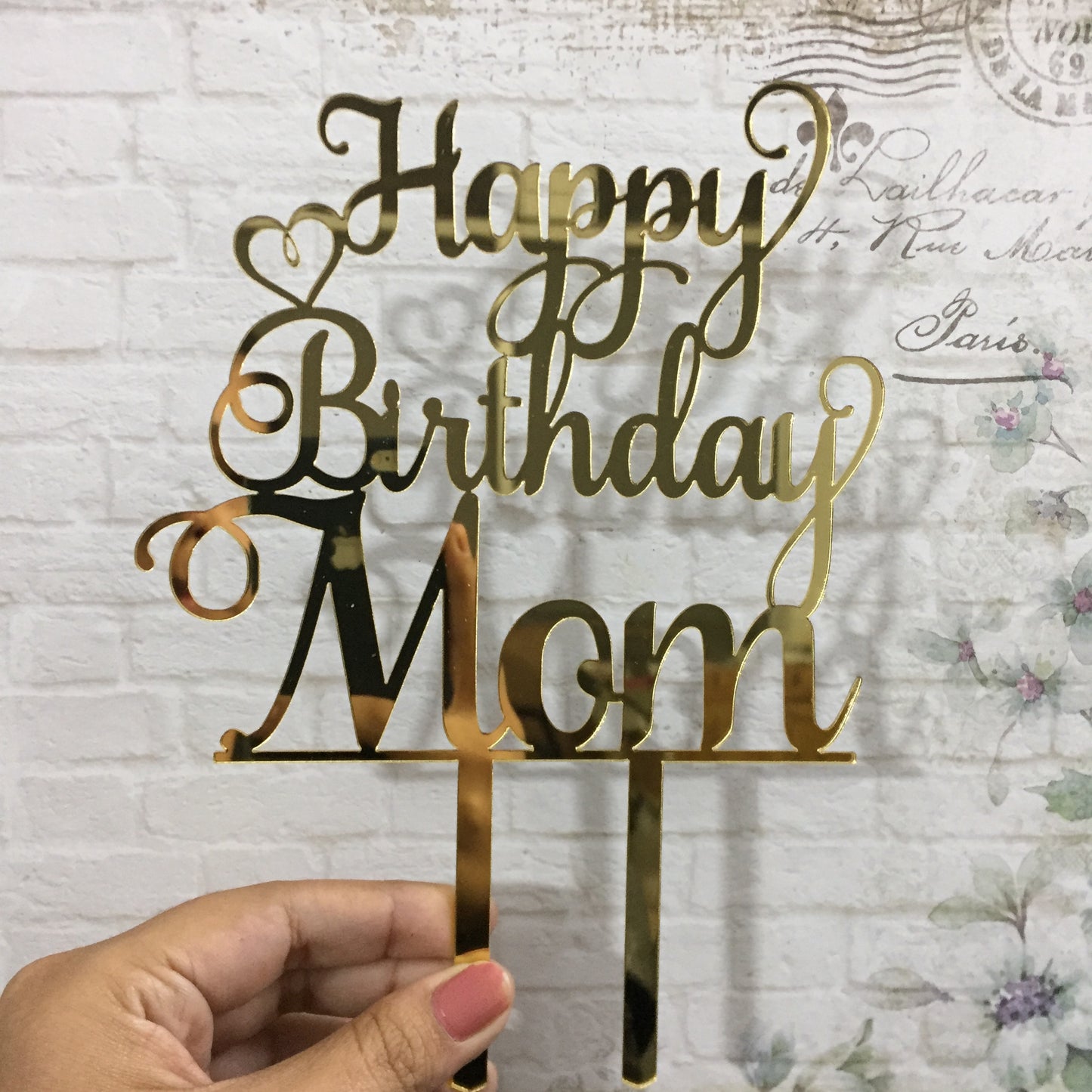 Happy Birthday Mom Cake Topper