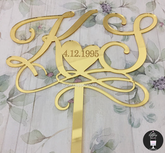 Personalized / Customized Cake Topper with Initials