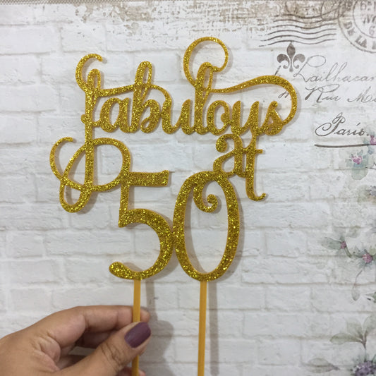  Fabulous at 50 Cake Topper 