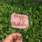 Back Painted Round Happy Birthday Cake Topper - HBDRCT005 - Set of 5