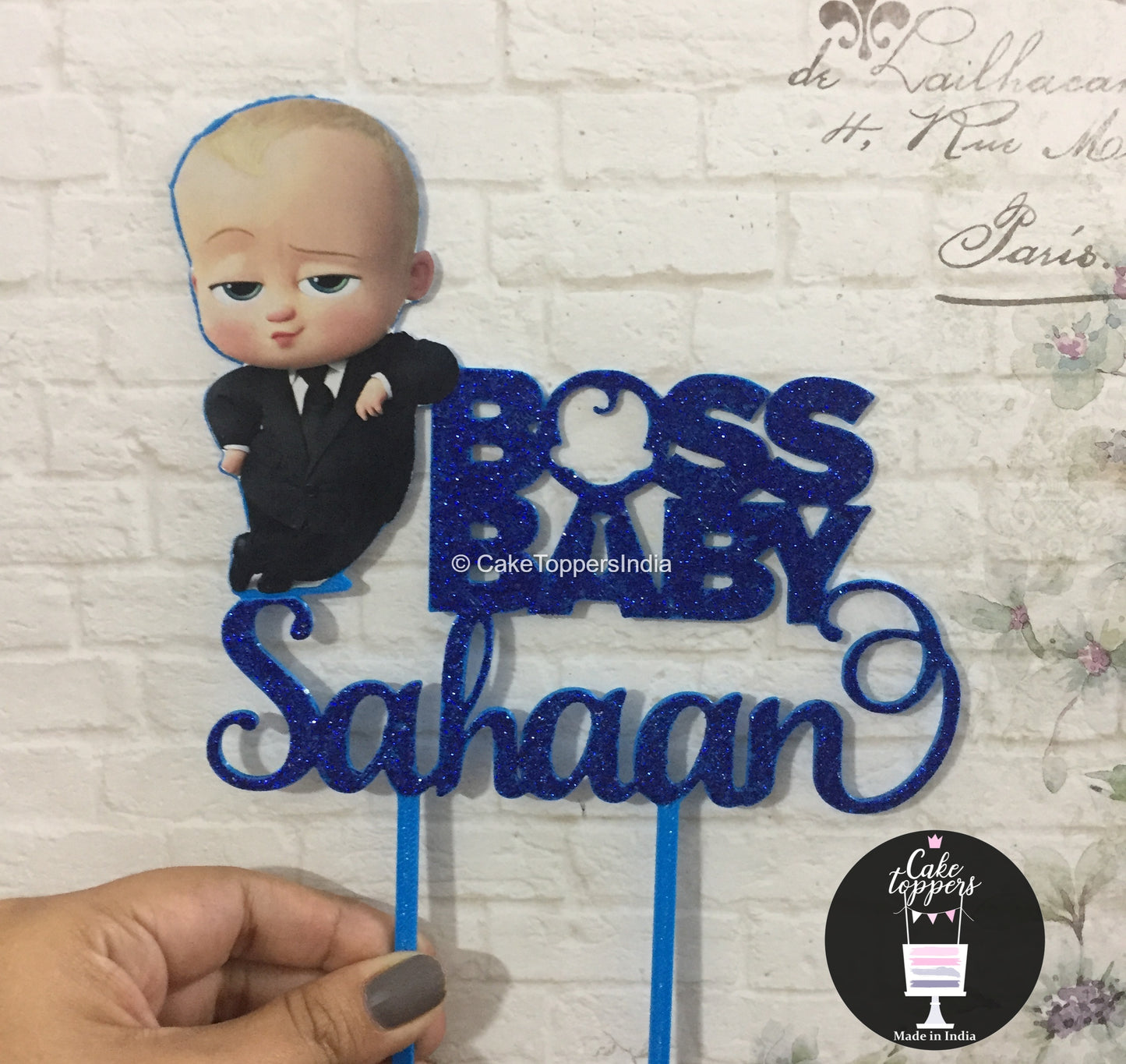 Personalized / Customized Boss Baby Cake Topper with Name