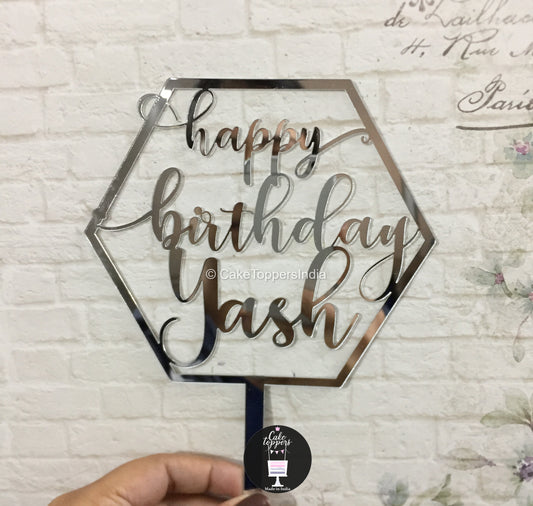 Personalized / Customized Happy Birthday Cake Topper with Name