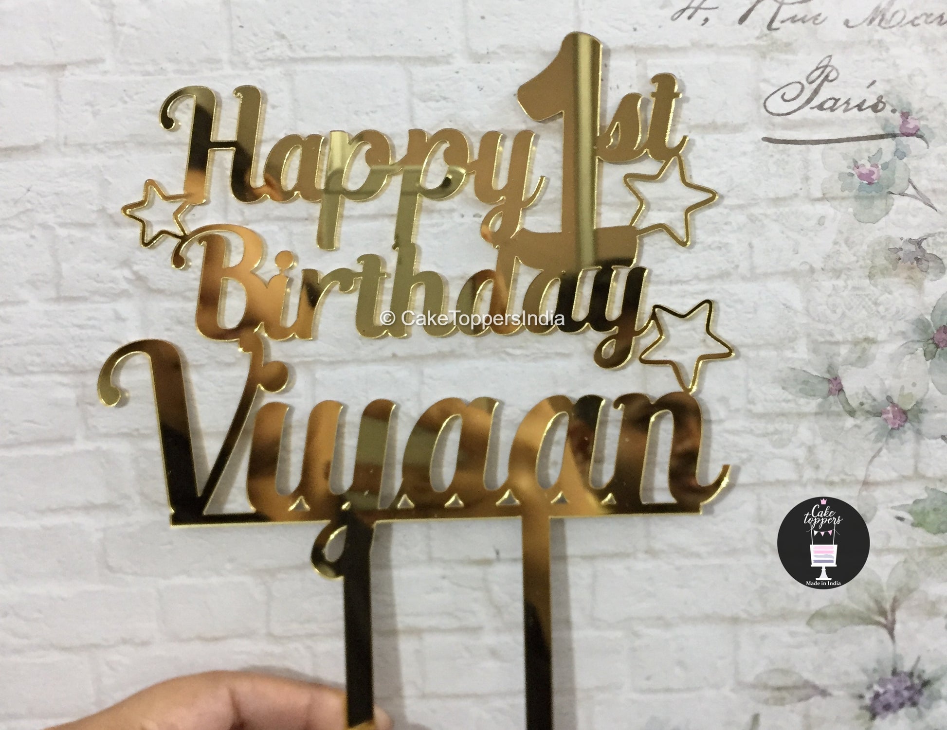 Personalized / Customized Birthday Cake Topper for Kids with Name 