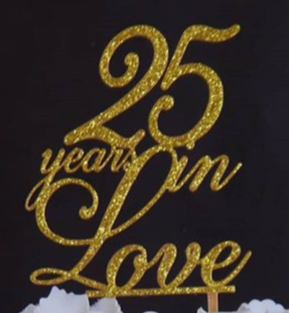 25 Years in Love Cake Topper 