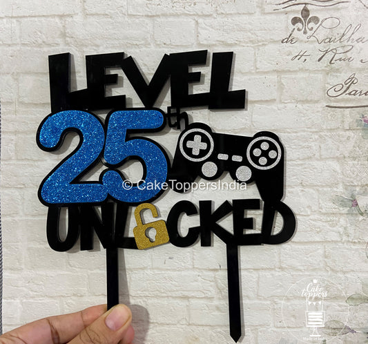 Personalized / Customized Video Game Theme Cake Topper with Age