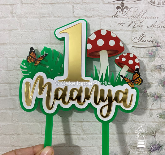 Personalized / Customized Forest Theme Cake Topper with Name
