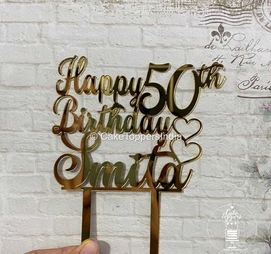 Personalized / Customized Happy Birthday Cake Topper with Name