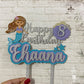 Personalized / Customized Mermaid Theme Cake Topper with Name