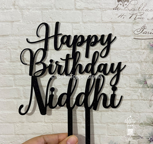 Personalized / Customized Happy Birthday Cake Topper with Name