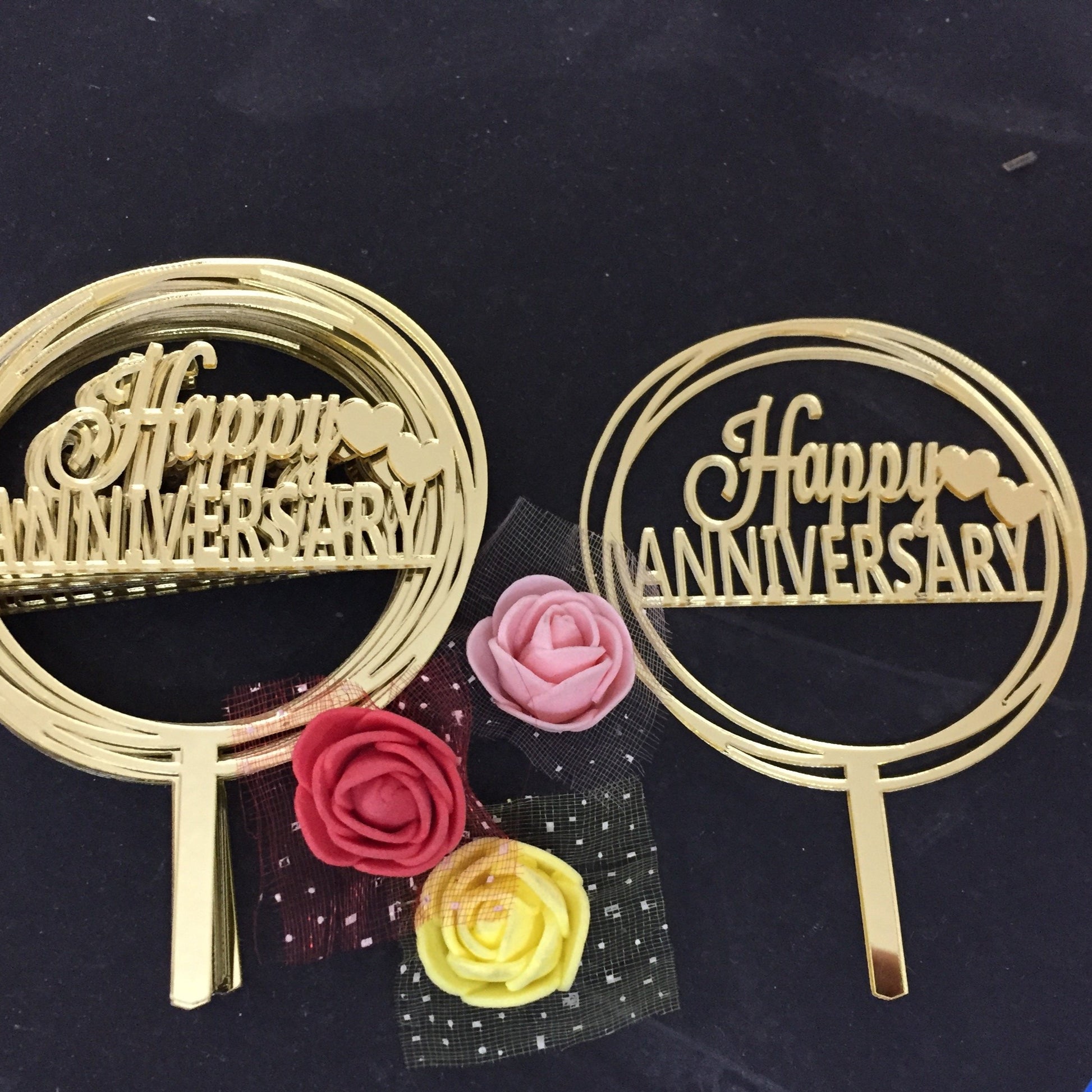 Small Happy Anniversary Cake Topper