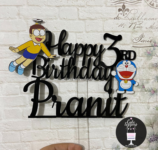 Personalized / Customized Doraemon Cake Topper with Name