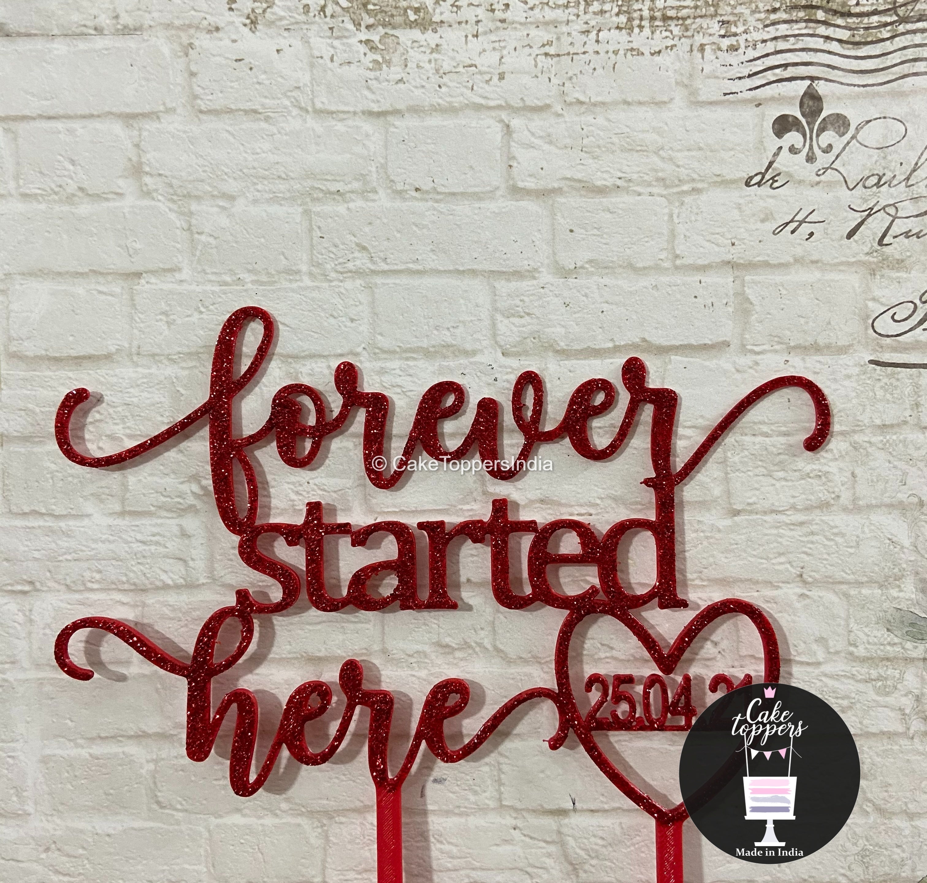 Personalised / Customised Wedding Cake topper with Date PWEDCT005 ...